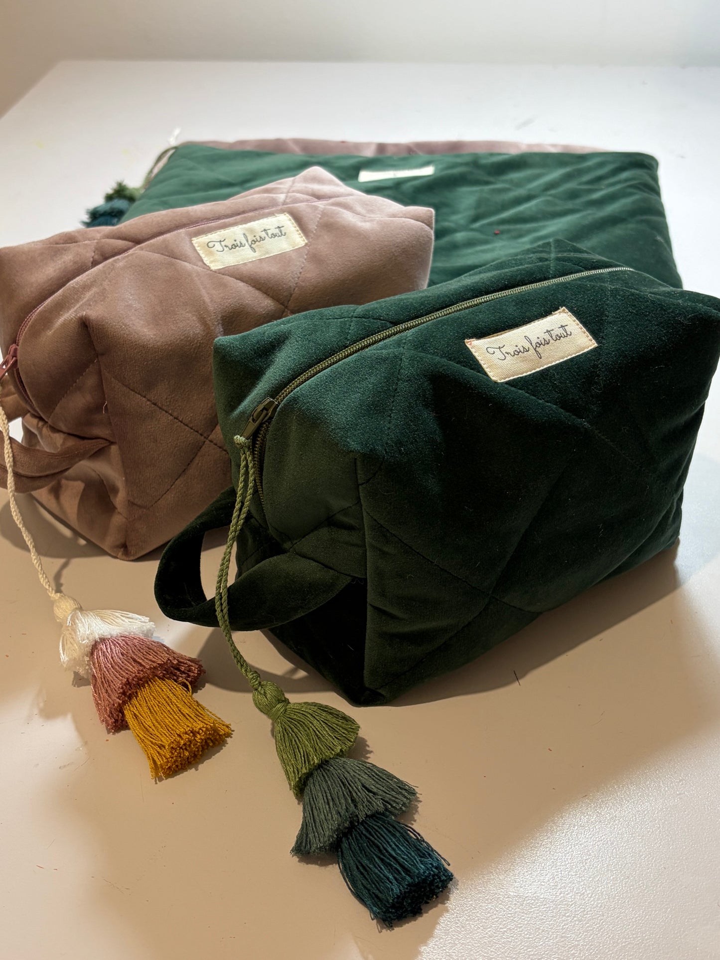 Trousse à maquillage en velour